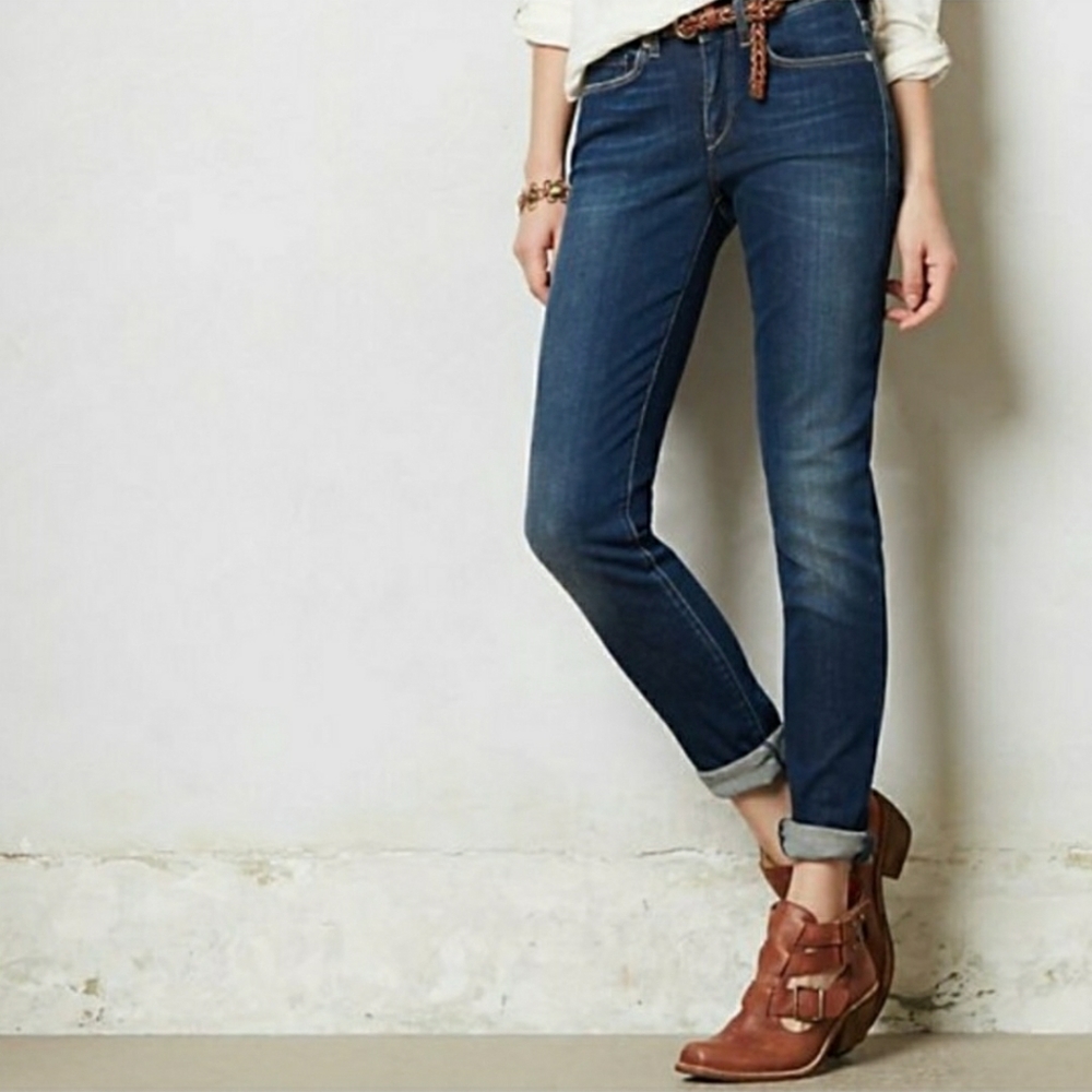 Dark wash high waist skinny jeans
